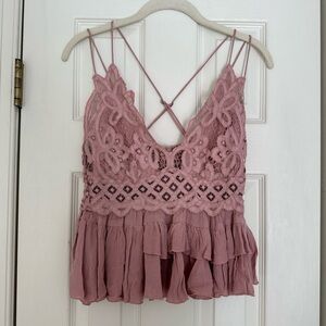 Free People mauve/pinkish lace bralette top